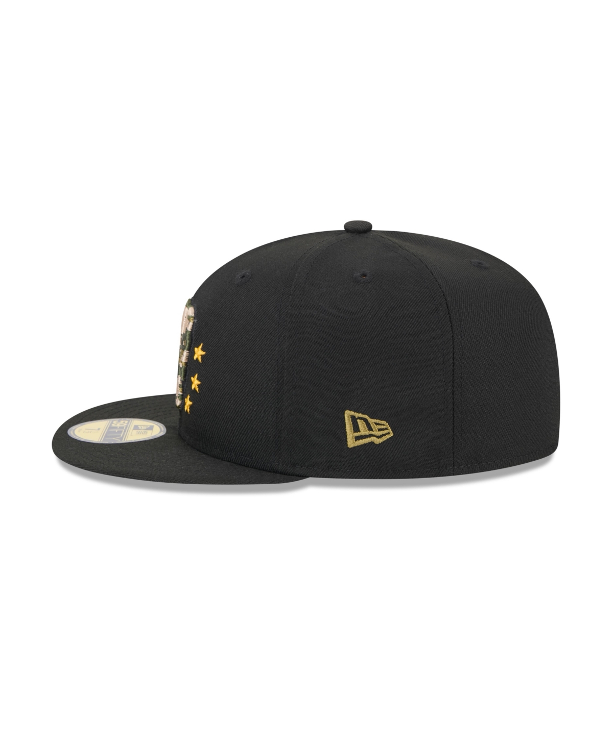 New Era Men's Black Milwaukee Brewers 2024 Armed Forces Day On-field 59fifty Fitted Hat In Black