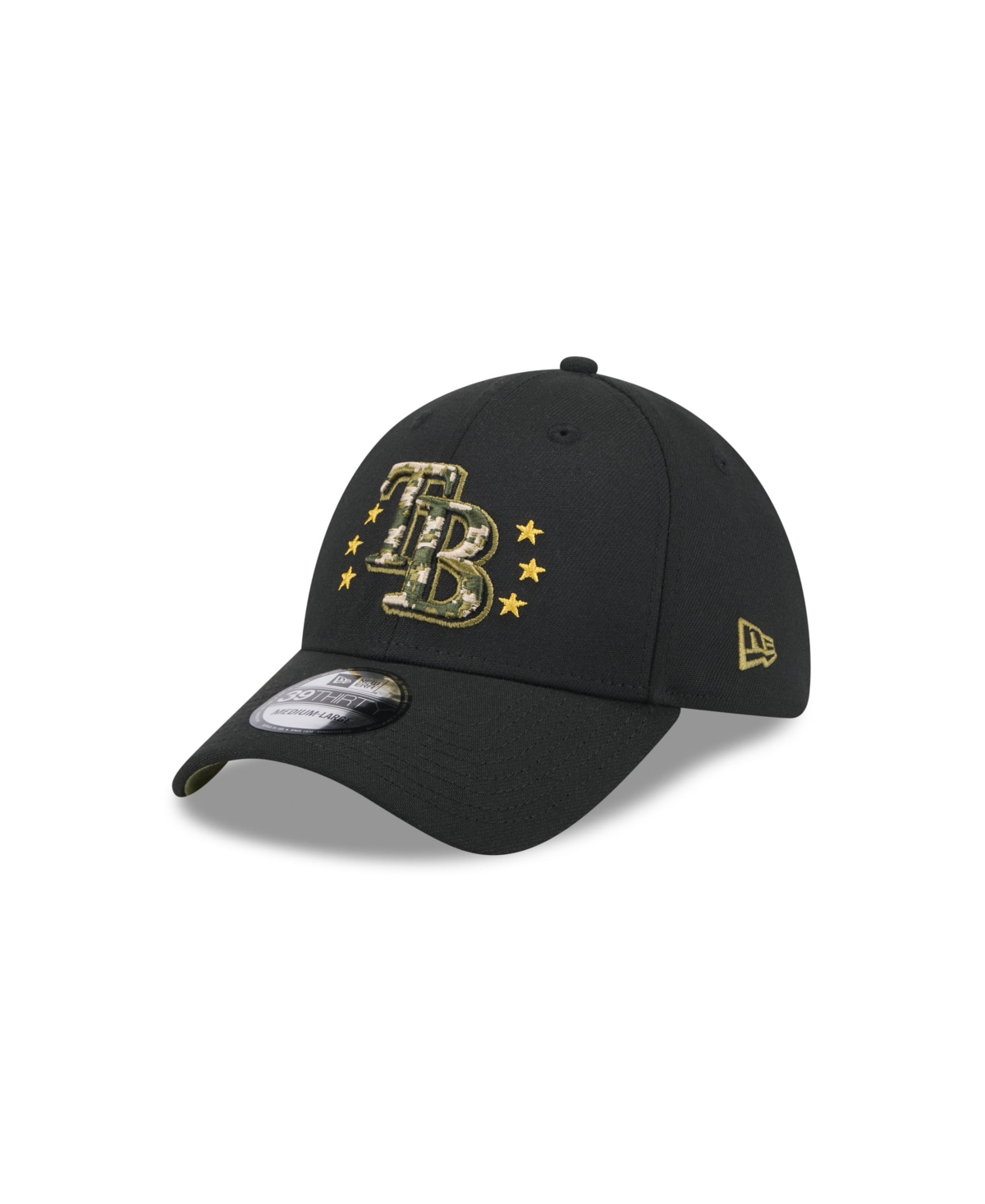 NEW ERA MEN'S BLACK TAMPA BAY RAYS 2024 ARMED FORCES DAY 39THIRTY FLEX HAT 