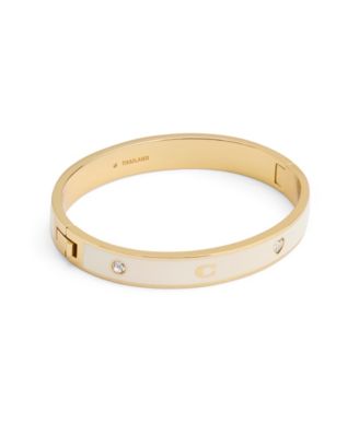 Faux Stone Signature Horse Carriage Bangle Bracelet