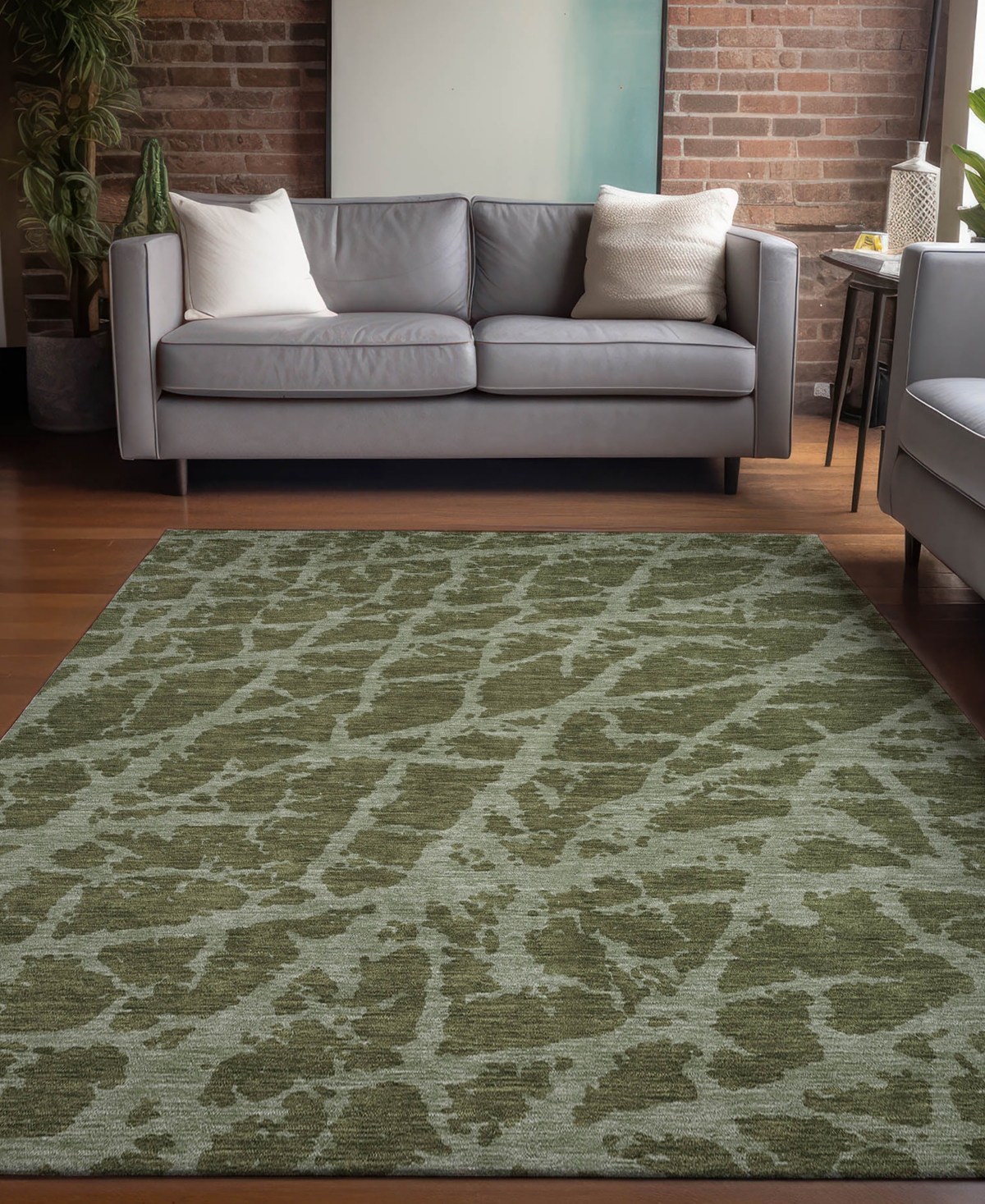 Addison Chantille Machine Washable Acn501 8'x10' Area Rug In Olive