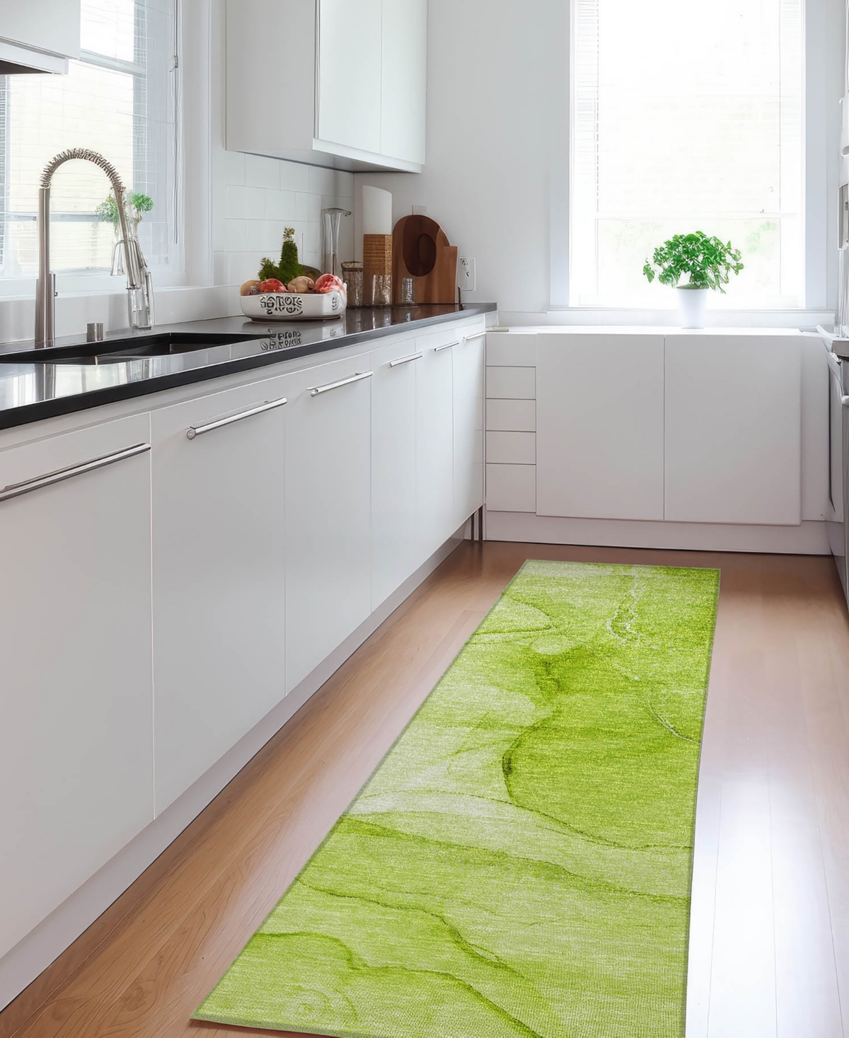 Addison Chantille Machine Washable Acn507 2'3x7'6 Runner Area Rug In Green