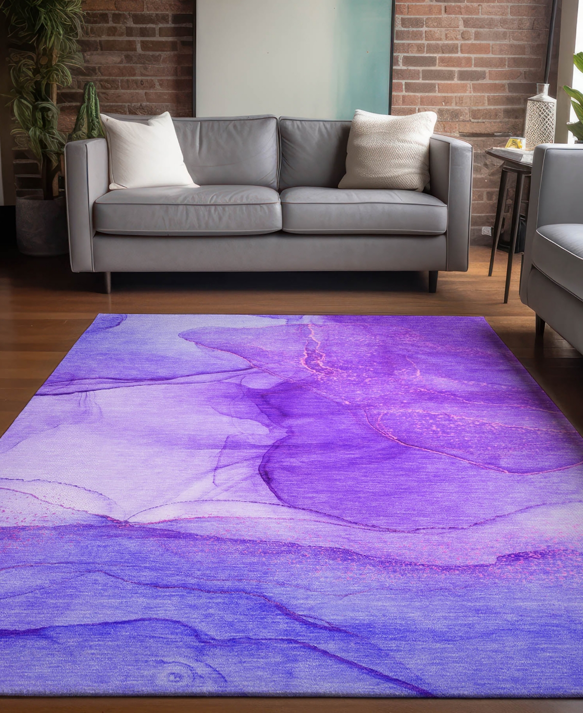 Addison Chantille Machine Washable Acn507 3'x5' Area Rug In Purple