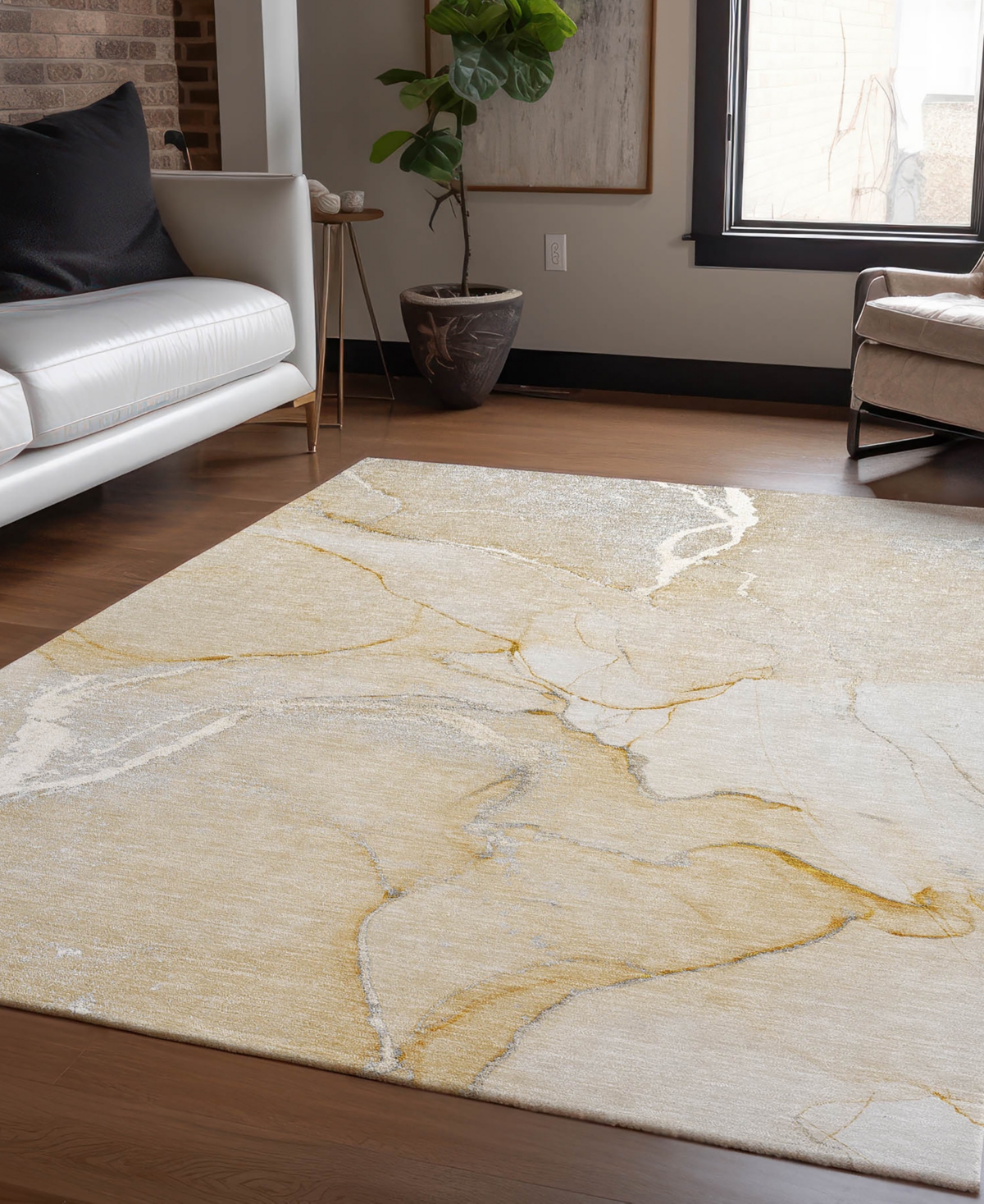 Addison Chantille Machine Washable Acn510 2'6x3'10 Area Rug In Beige