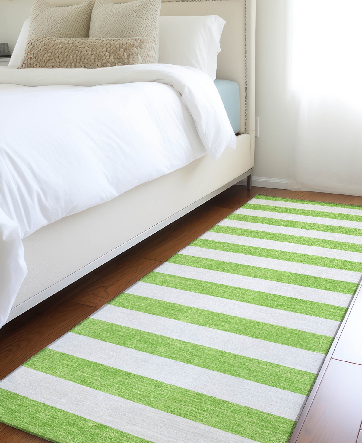 Addison Chantille Machine Washable Acn528 2'3x7'6 Runner Area Rug In Lime