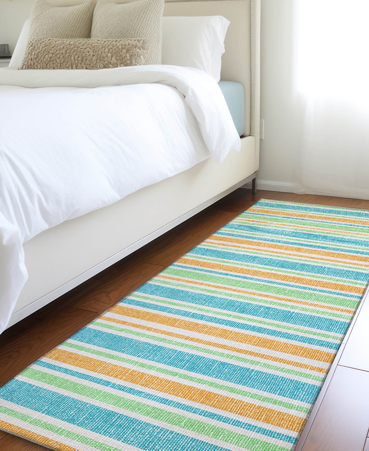Addison Chantille Machine Washable Acn531 2'3x7'6 Runner Area Rug In Ocean