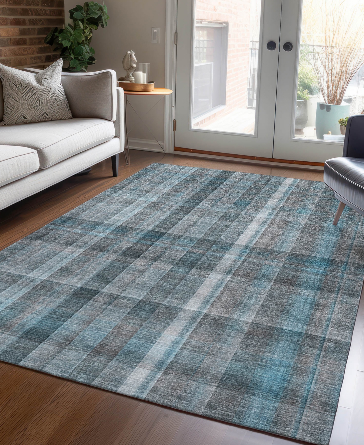 Addison Chantille Machine Washable Acn534 9'x12' Area Rug In Ocean