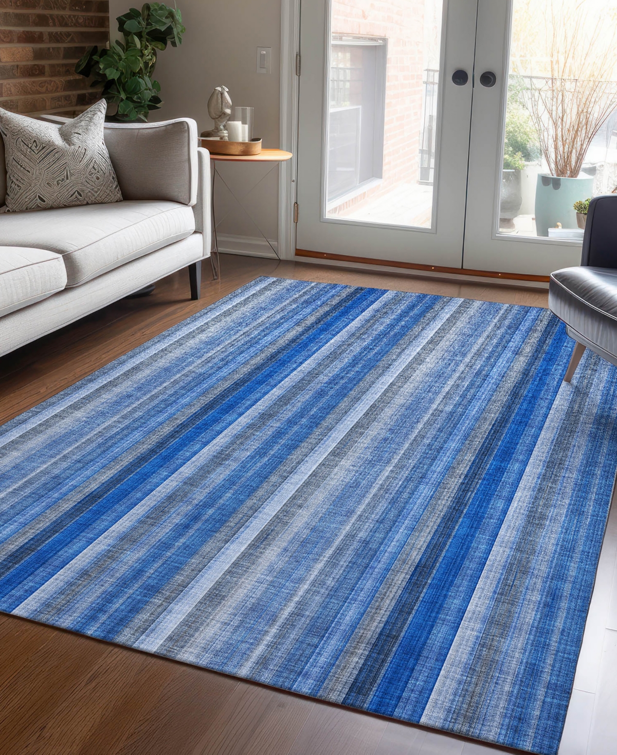 Addison Chantille Machine Washable Acn543 9'x12' Area Rug In Blue
