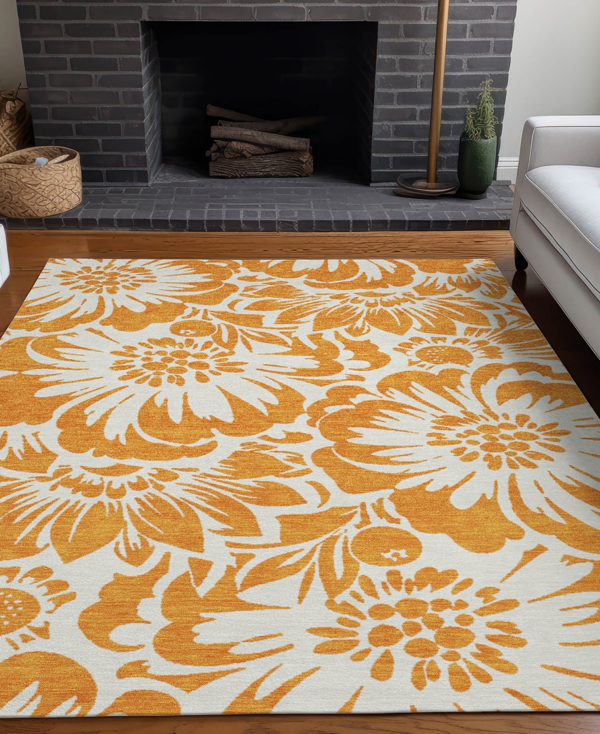 Addison Chantille Machine Washable Acn551 8'x10' Area Rug In Orange