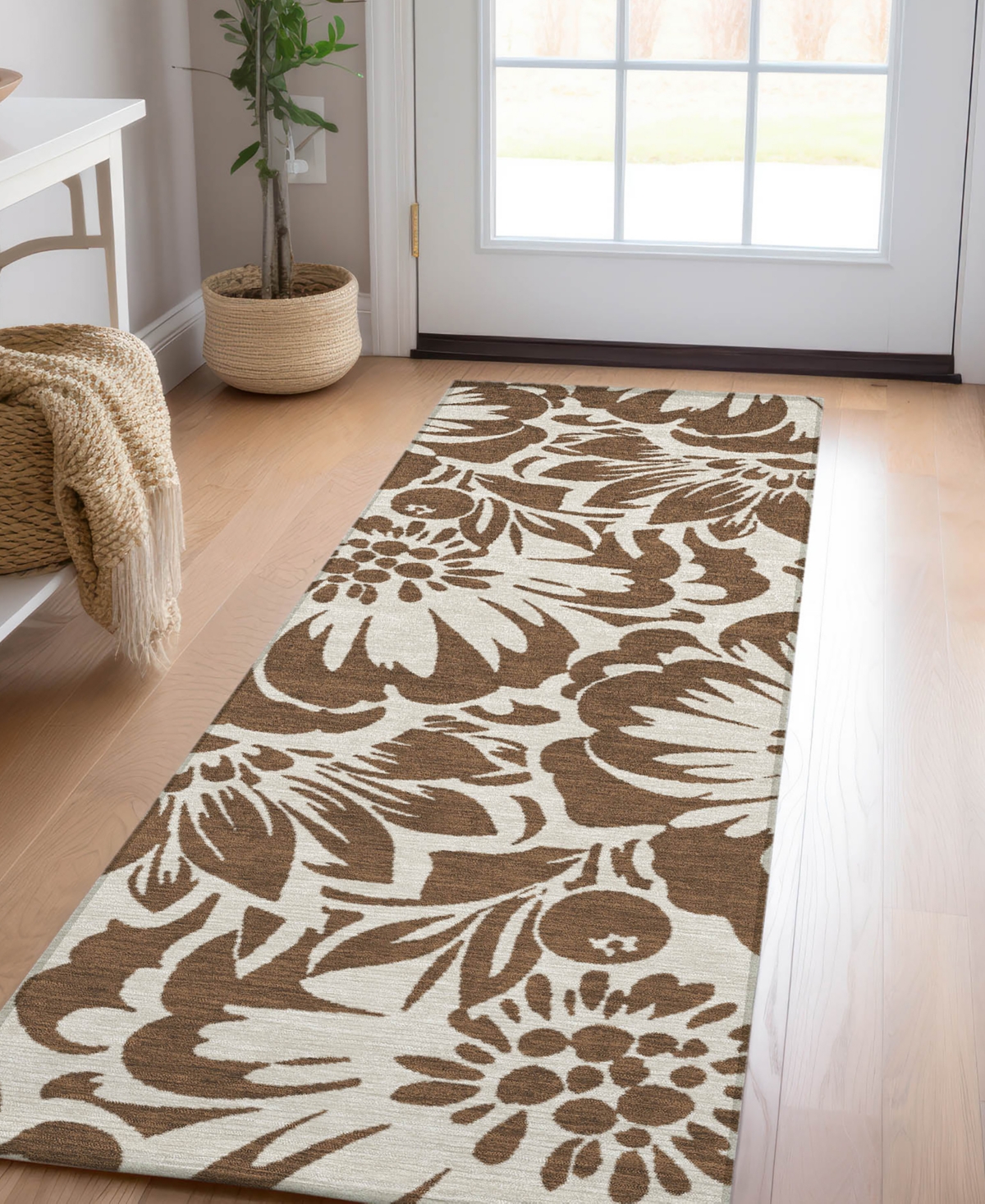 Addison Chantille Machine Washable Acn551 2'3x7'6 Runner Area Rug In Brown