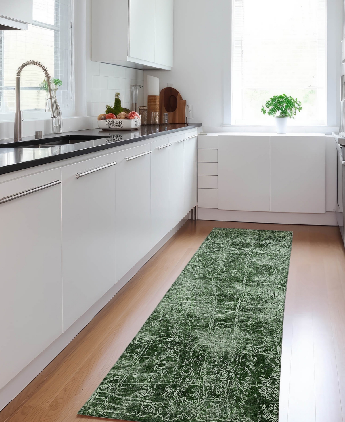 Addison Chantille Machine Washable Acn559 2'3x7'6 Runner Area Rug In Jade