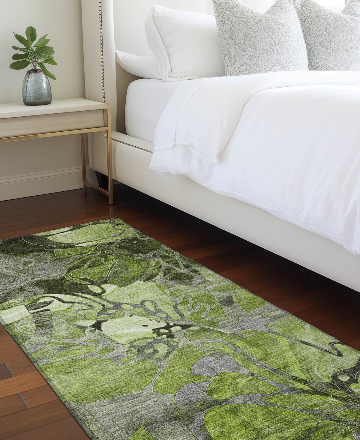 Addison Chantille Machine Washable Acn558 2'3x7'6 Runner Area Rug In Ivy,gray