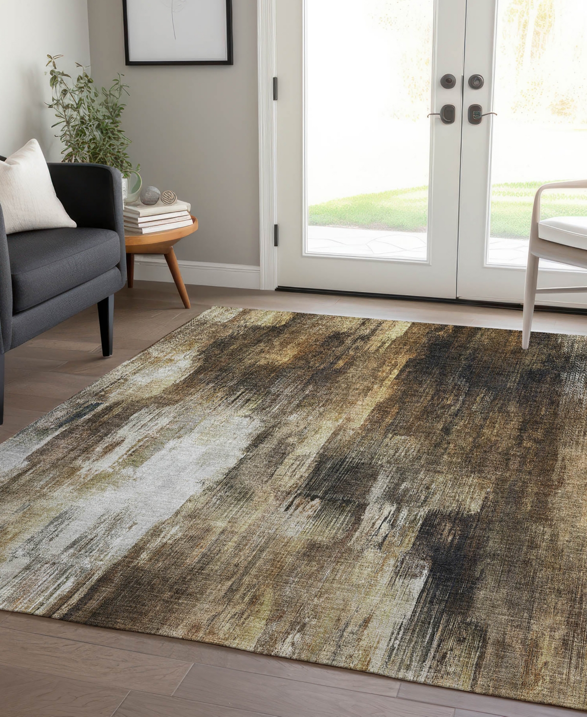 Addison Chantille Machine Washable Acn567 2'6x3'10 Area Rug In Chocolate