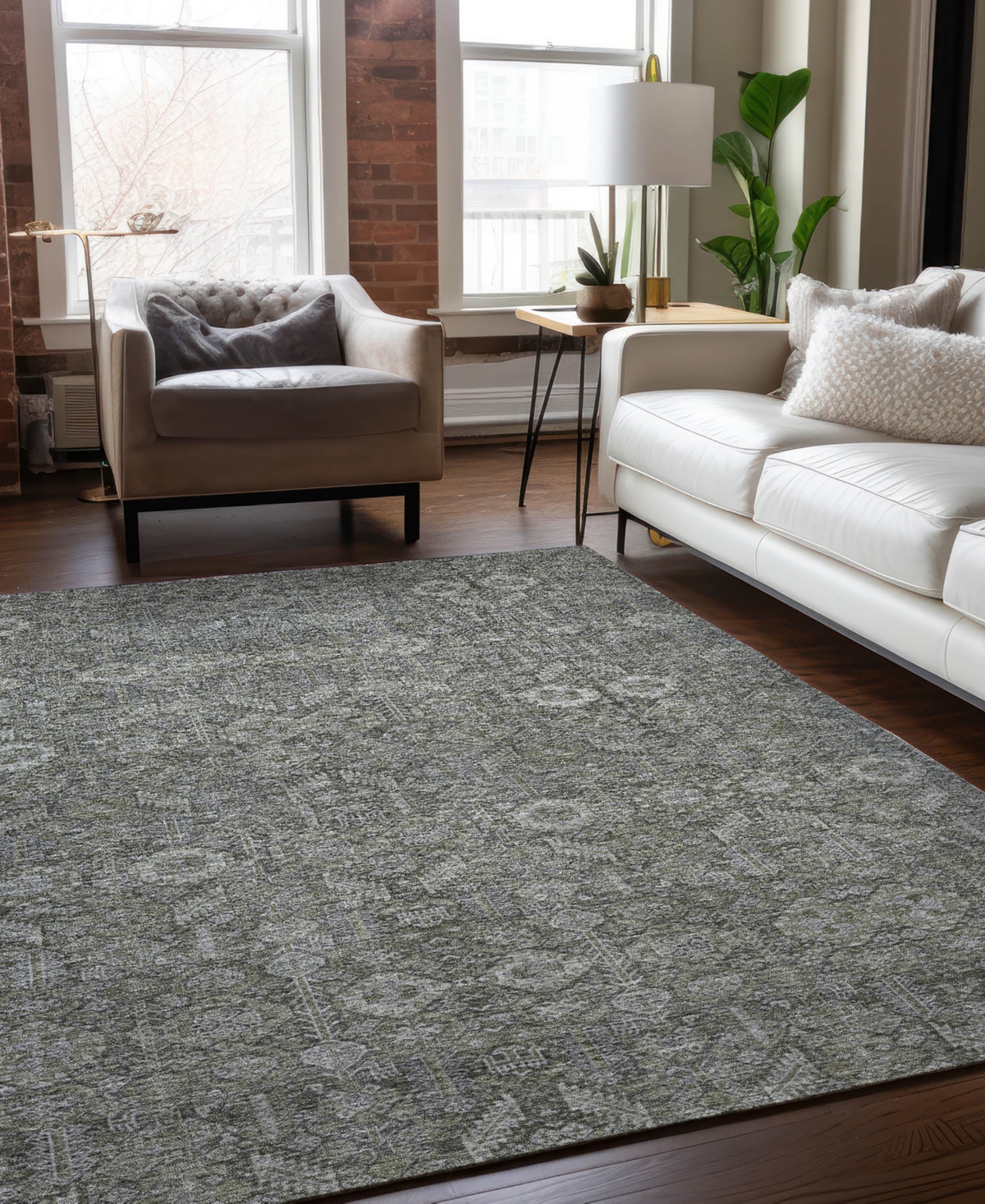 Shop Addison Chantille Machine Washable Acn574 10'x14' Area Rug In Gray