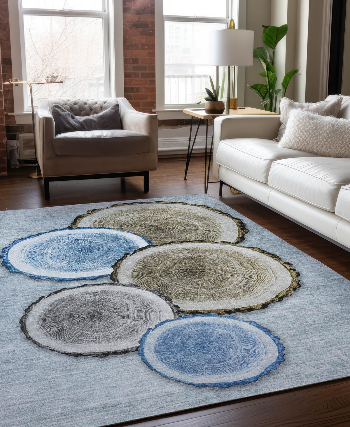 Addison Chantille Machine Washable Acn575 2'6x3'10 Area Rug In Blue