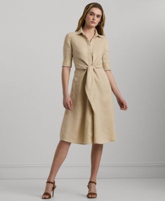 Lauren Ralph Lauren Petite Tie Front Shirtdress Macy s