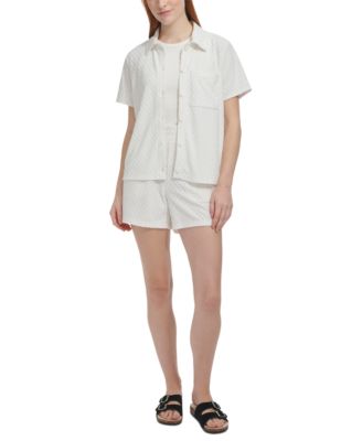 Marc New York - Women's Basket-Weave-Textured Shirt