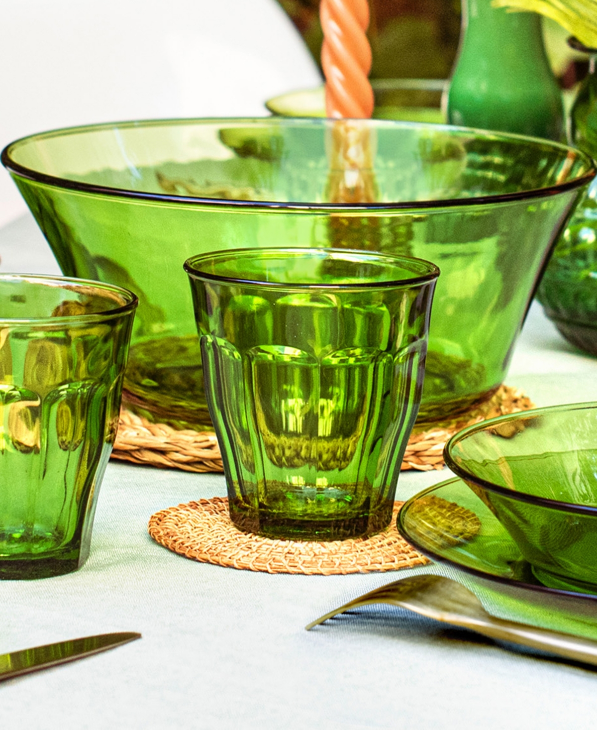 Duralex Set Of 6 Picardie Tumblers In Green
