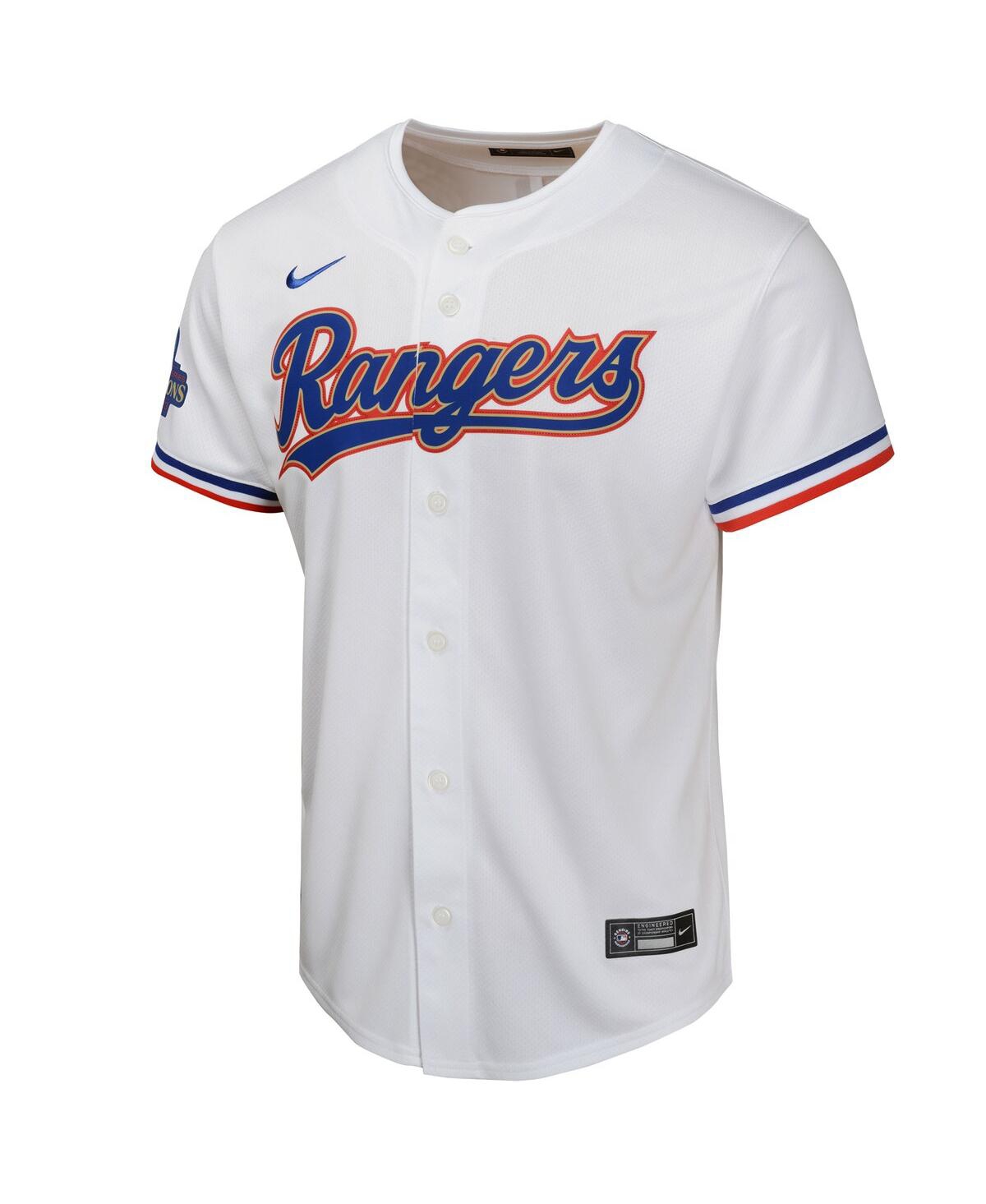 Nike Big Boys and Girls Marcus Semien White Texas Rangers 2024 Gold Collection Limited Player Jersey