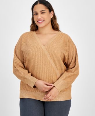 Plus Size Metallic Wrap Seater, Created for Macy's