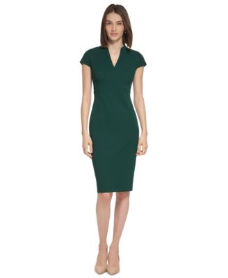 Calvin Klein Petite Short-Sleeve Sheath Dress - Macy's