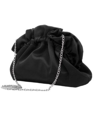 Satin Gathered Crossbody Pouch Bag