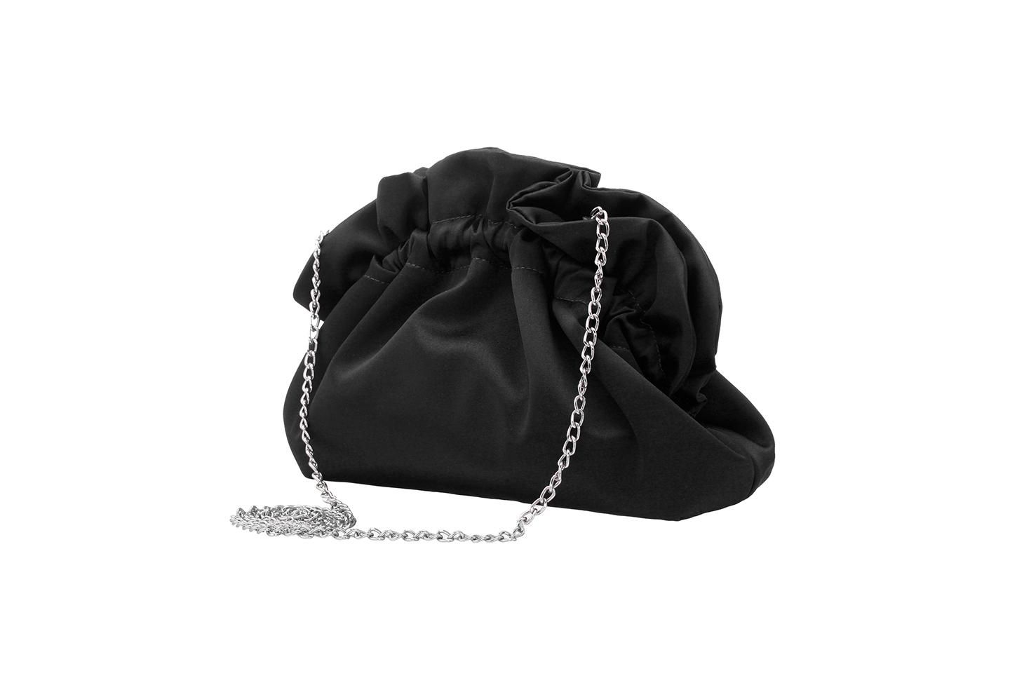 Женская сумка Nina Satin Gathered Crossbody Pouch, цвет: Чёрный — фото 2