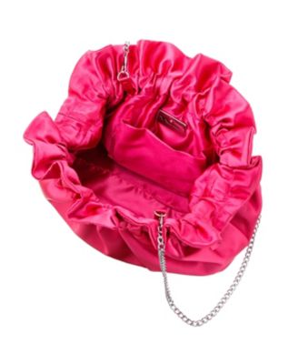 Satin Gathered Crossbody Pouch Bag