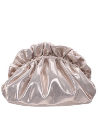 Metallic Gathered Crossbody Pouch Bag