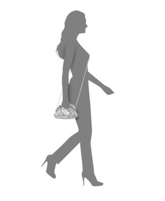 Metallic Gathered Crossbody Pouch Bag