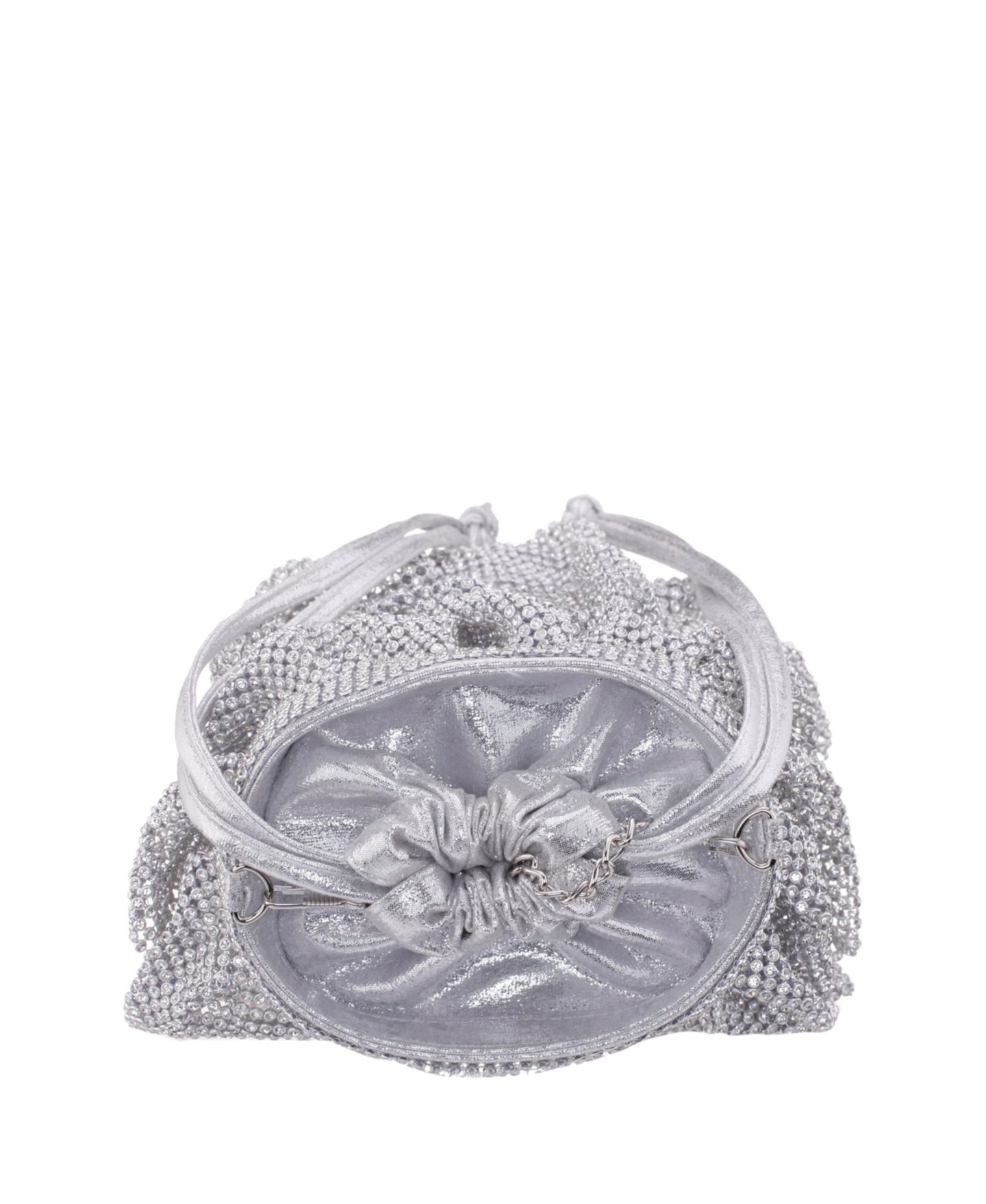 Женская сумка Nina 4 Tired Crystal Mesh Pouch, цвет: Розовый золотой — фото 12