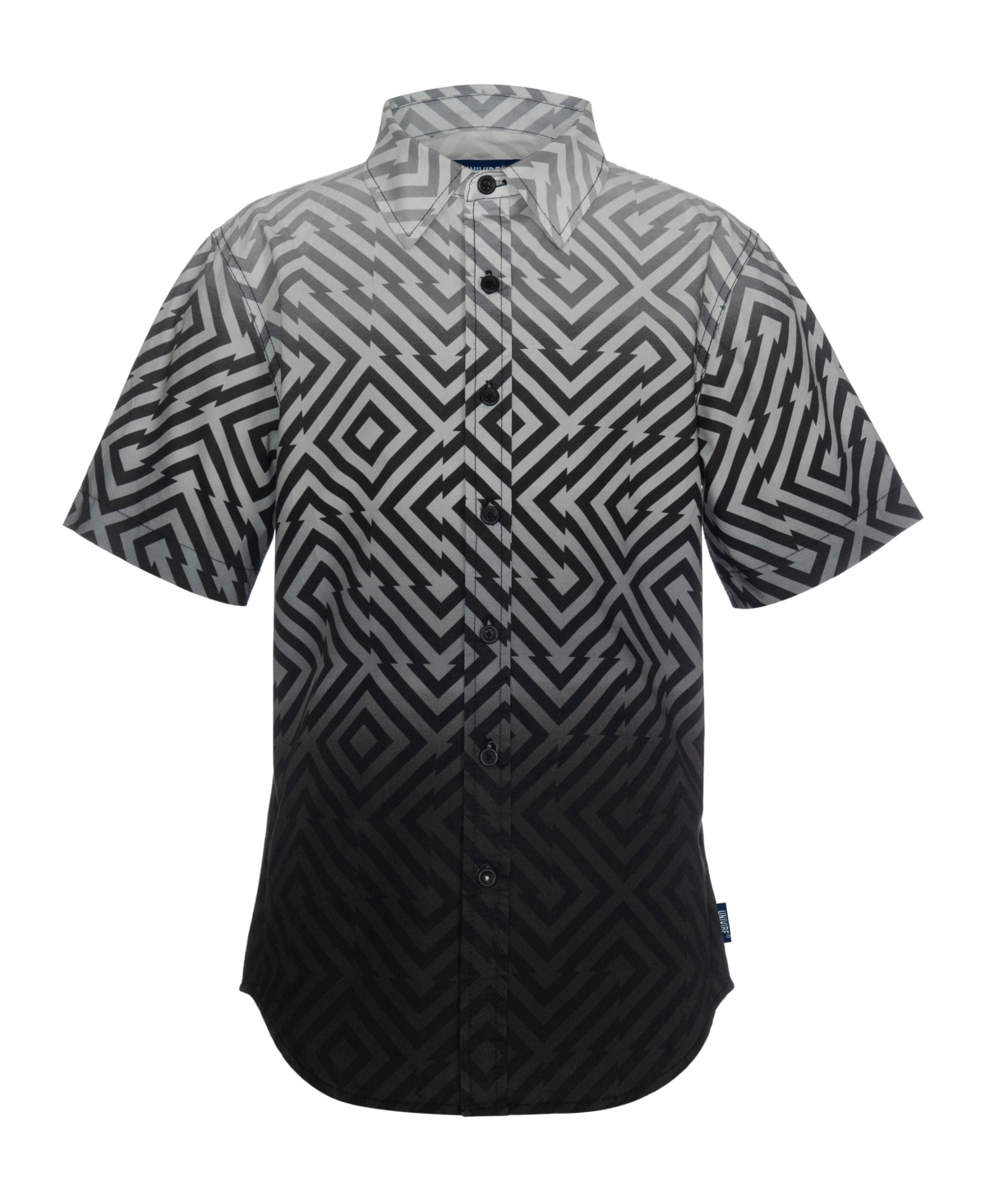 Shop Univibe Big Boys Limestone Geo Print Shirt In Black