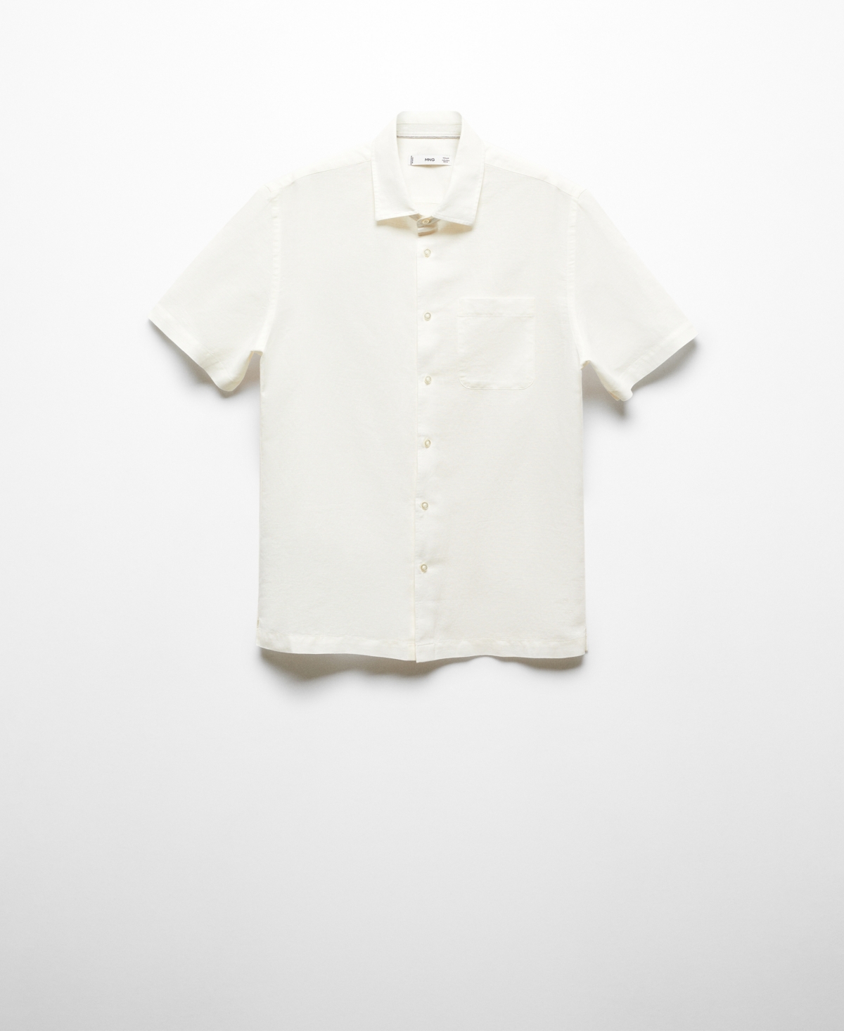 Shop Mango Men's Regular-fit Linen Short-sleeved Shirt In White