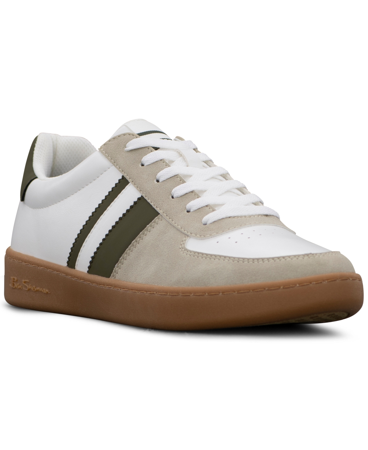 Men's Hyde Low Casual Sneakers from Finish Line - White/Olive