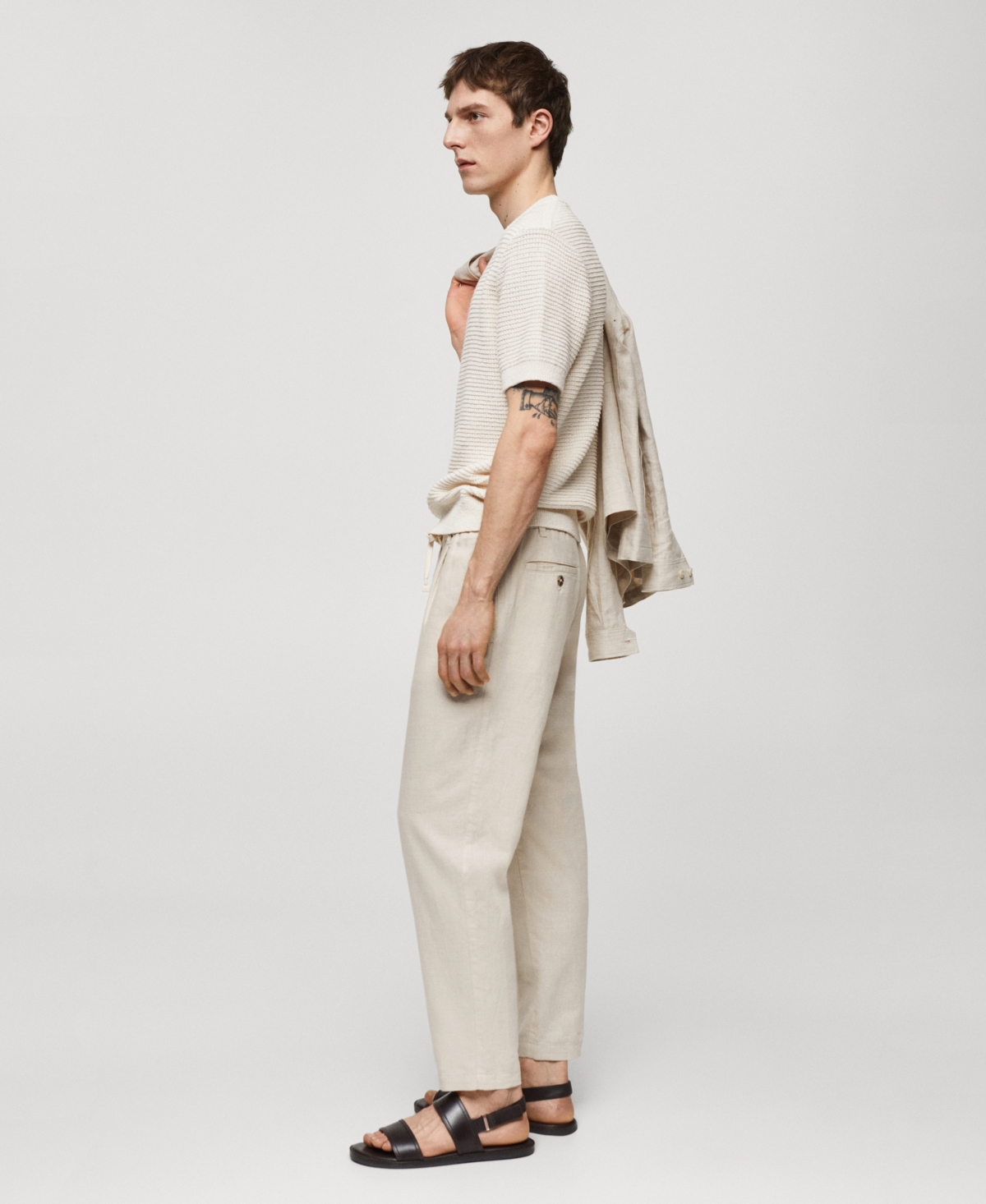 Shop Mango Men's Slim-fit Drawstring Pants In Brown