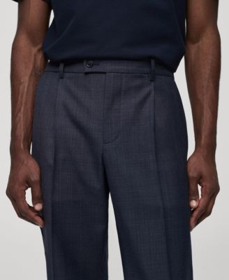Men's Pleat Detail Wool Pants