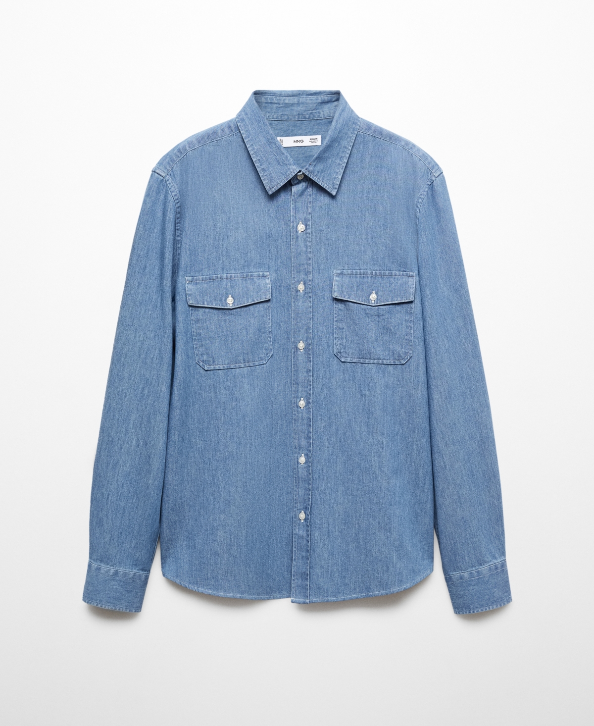 Shop Mango Men's Pockets Detail Denim Overshirt In Light Blue
