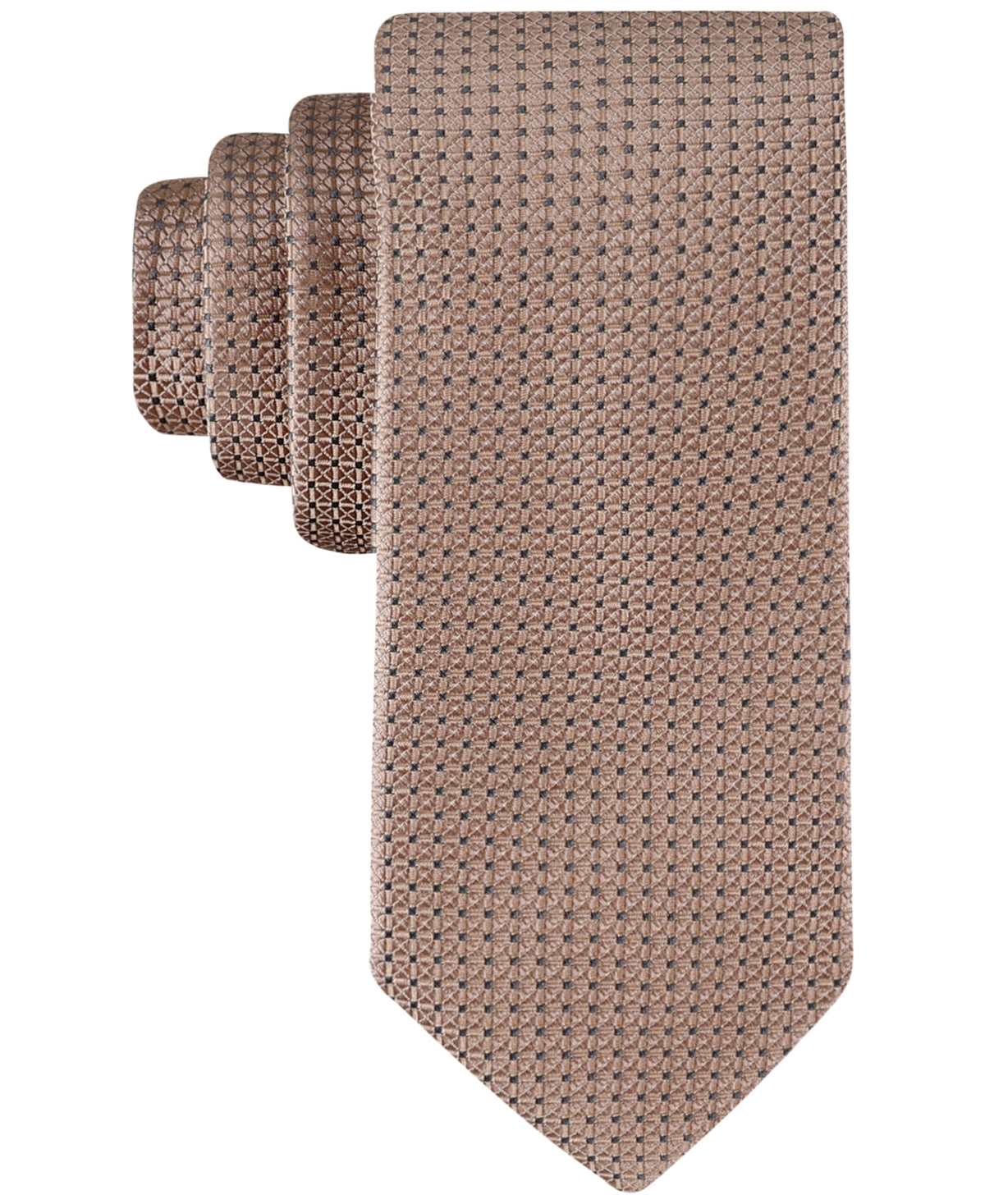 Calvin Klein Men's Sabrina Micro-grid Tie In Brown
