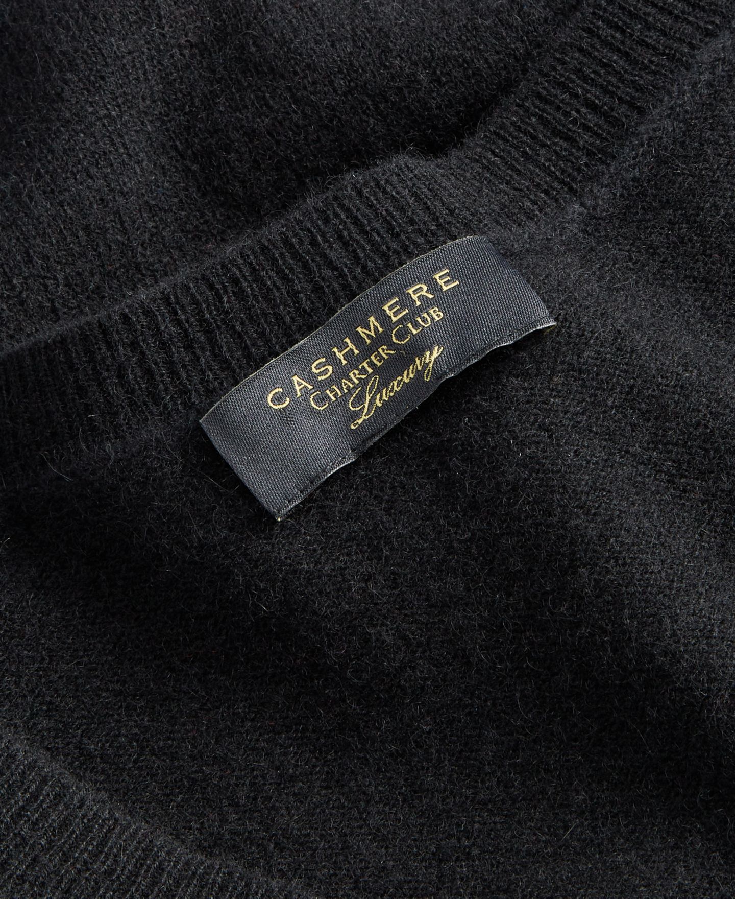 Женский свитер Charter Club Plus Size 100% Cashmere V-Neck, цвет: Чёрный — фото 5