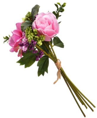 National Tree Company 12 Pink Rose Bundle - Macy's