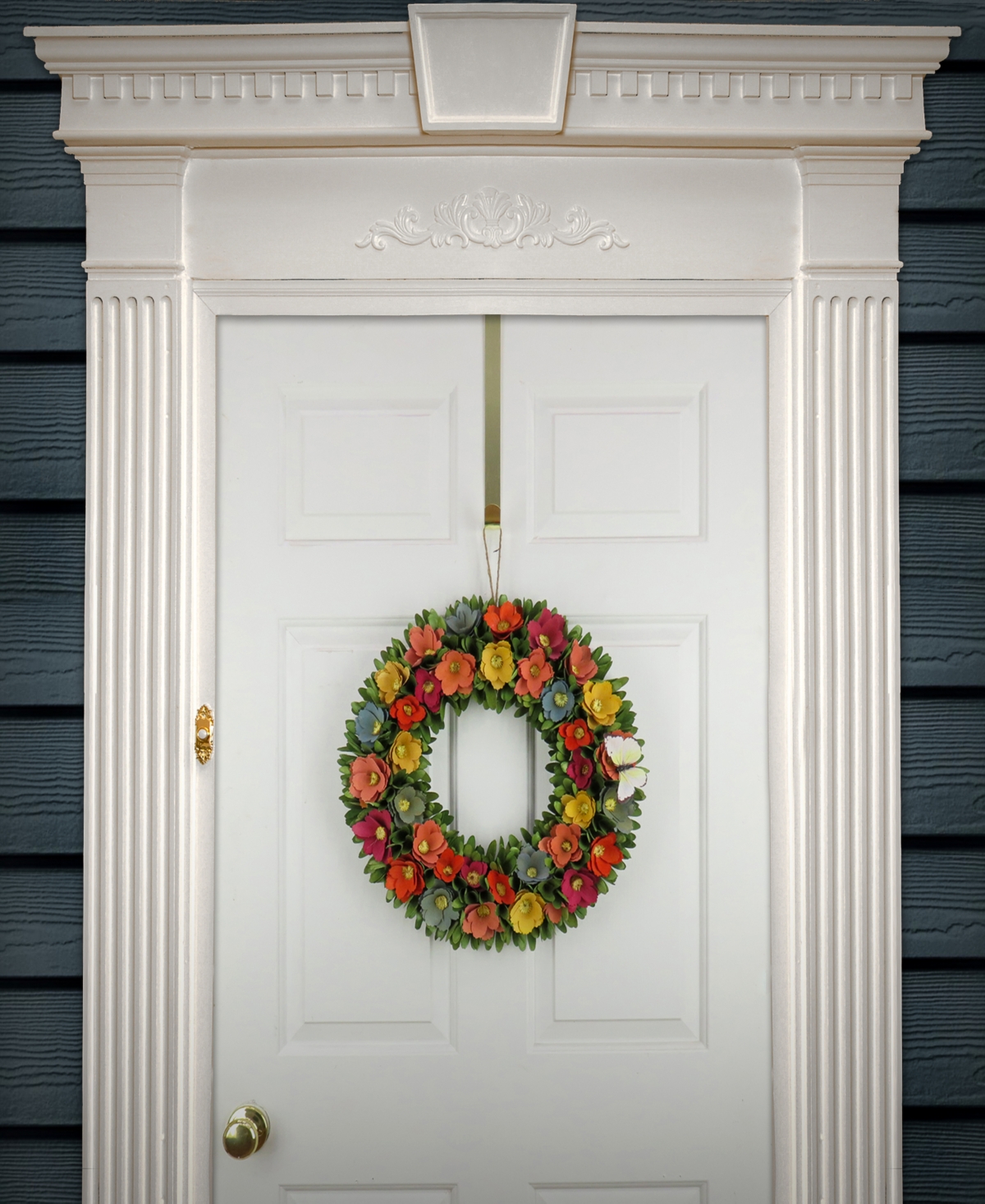 National Tree Company Spring Floral Wreath with Butterfly