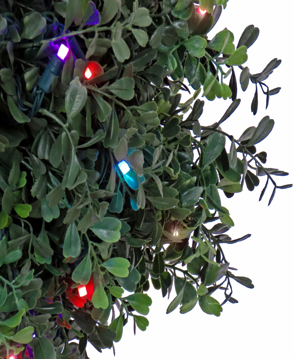 National Tree Company Boxwood Double Ball Topiary with Multi-Function Led Lights