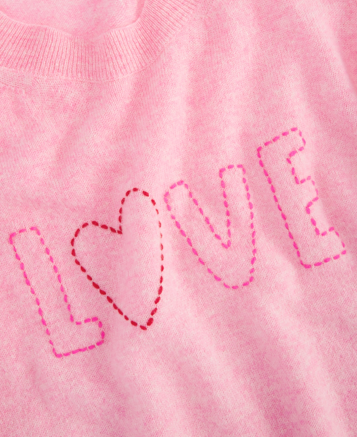 Charter Club Plus Size Cashmere Love-Embroidered Sweater, Created for Macy's