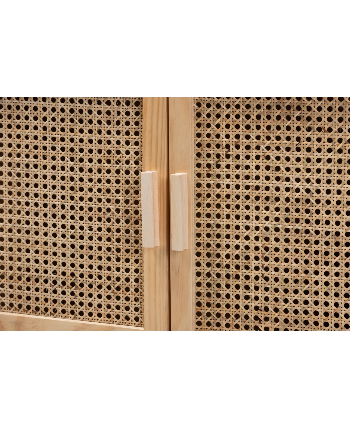Baxton Studio Maclean Rattan 2-door Sideboard Buffet In Beige,natural Brown