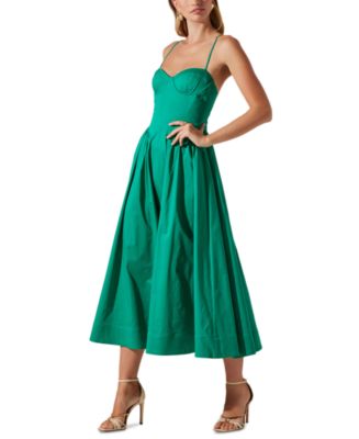 knee length dresses for ladies Pleated Bustier Midi Dress main image 1