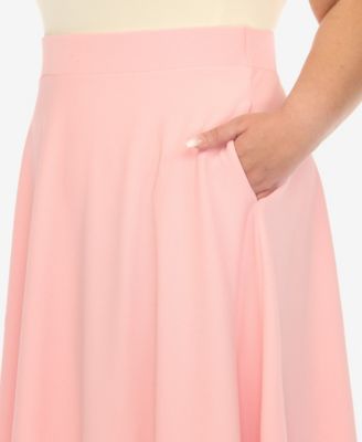 Plus Size Flared Midi Skirt