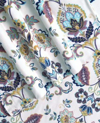 Abstract Paisley Printed Extra Deep Pocket Flannel Sheet Set, Queen