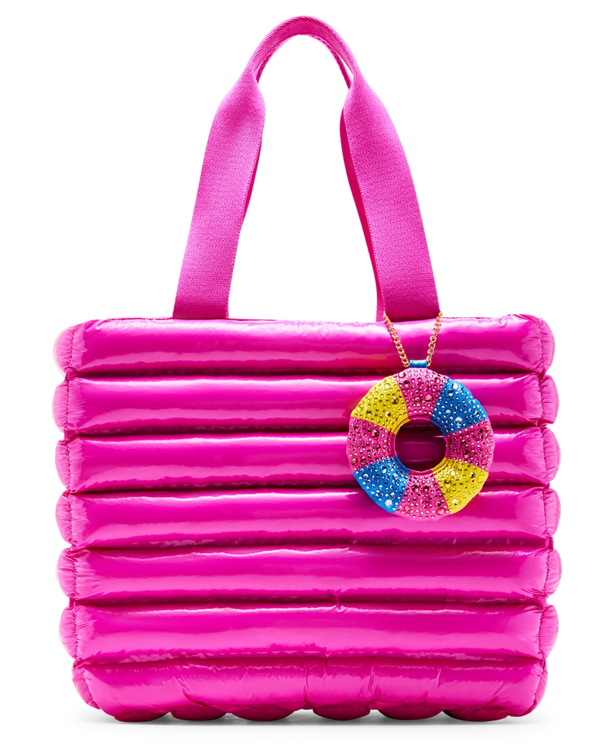 Betsey Johnson Thar She Blows Wet Nylon Tote In Pink