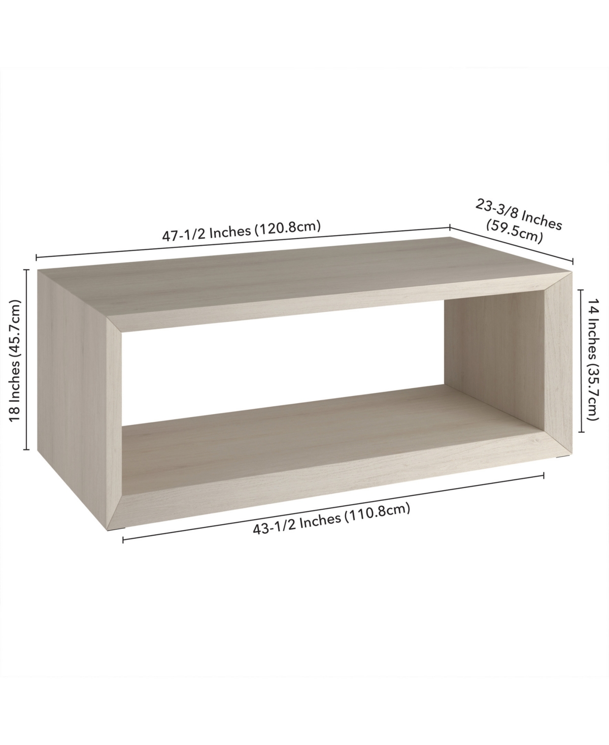 Hudson & Canal Osmond 48" Wide Rectangular Coffee Table In Alder White In Alder White