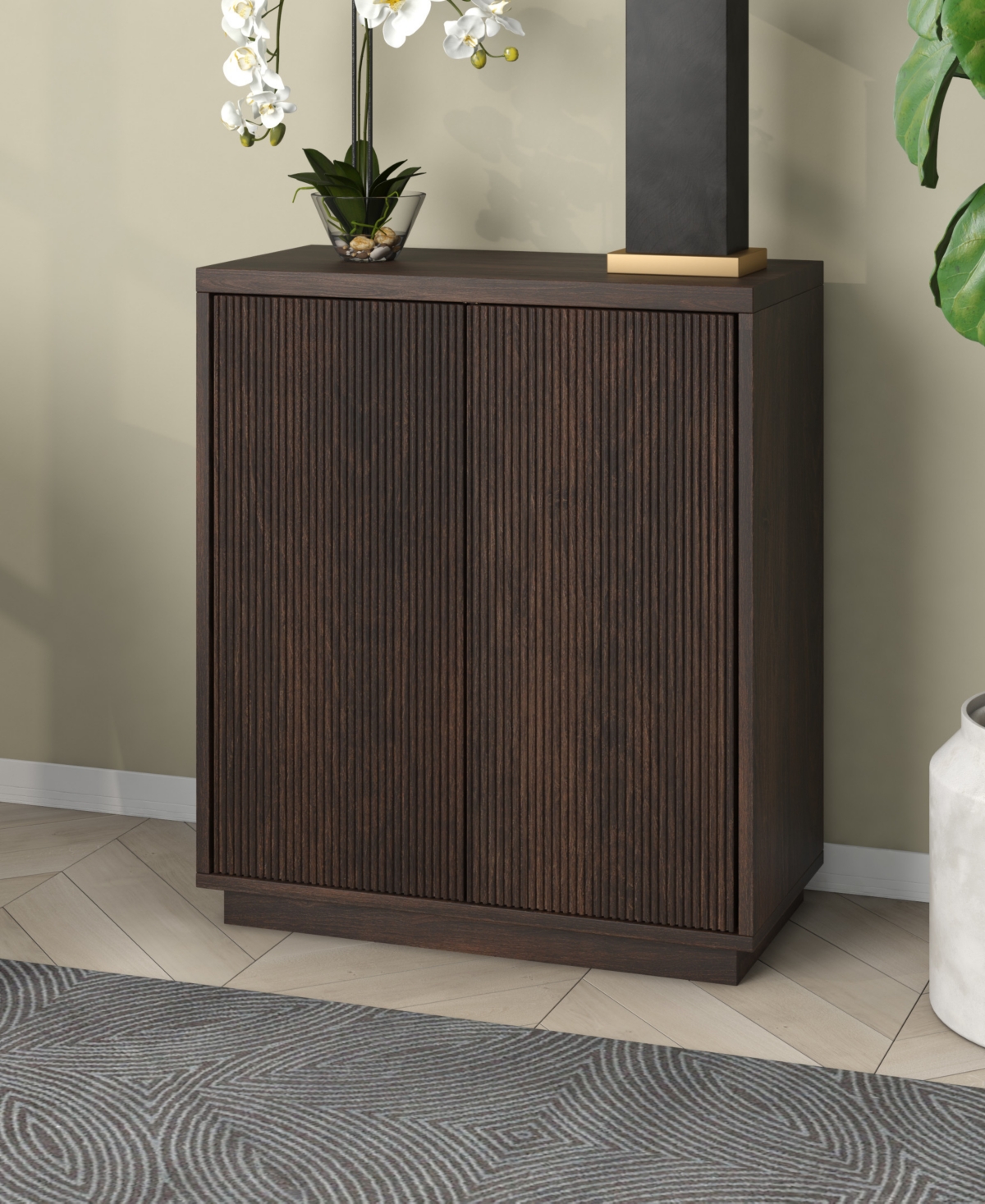Hudson & Canal Alston 28" Wide Rectangular Accent Cabinet In Alder Brown In Alder Brown
