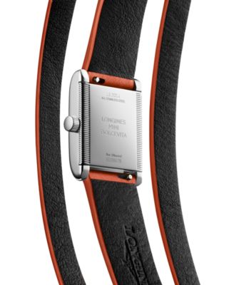 Women's Swiss Mini Dolcevita Orange Three-Row Leather Strap Watch 29mm